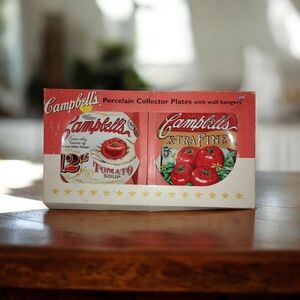 NIB Campbell's Tomato Soup Porcelain Collector Plates With Hangers